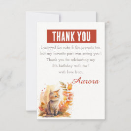 Herfst Vibes Waterverf Kitten - Verjaardag Bedankkaart