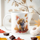 Herfst Vibes Waterverf Puppy - Koffiemok