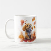 Herfst Vibes Waterverf Puppy - Koffiemok (Links)