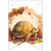 Herfst Vibes Waterverf schildpad - Verjaardag Vlaggetjes (Eerste vlag)