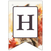 Herfst Vibes Waterverf Uil - Verjaardag Vlaggetjes (Tweede vlag)