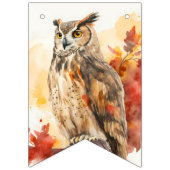 Herfst Vibes Waterverf Uil - Verjaardag Vlaggetjes (Eerste vlag)