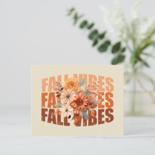 Herfst vibes waterverf wilde bloemen bladeren feestdagenkaart