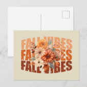 Herfst vibes waterverf wilde bloemen bladeren feestdagenkaart (Voorkant / Achterkant)