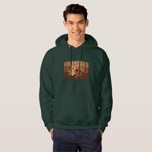 Herfst vibes waterverf wilde bloemen bladeren hoodie (Voorkant volledig)