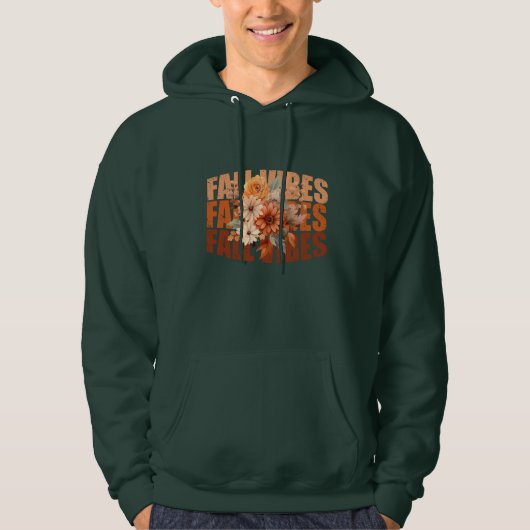 Herfst vibes waterverf wilde bloemen bladeren hoodie (Voorkant)