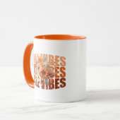 Herfst vibes waterverf wilde bloemen bladeren mok (Voorkant links)