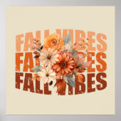 Herfst vibes waterverf wilde bloemen bladeren poster (Voorkant)