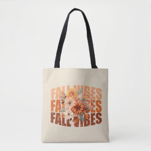 Herfst vibes waterverf wilde bloemen bladeren tote bag