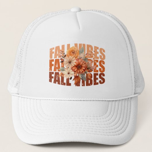 Herfst vibes waterverf wilde bloemen bladeren trucker pet (Voorkant)