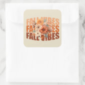 Herfst vibes waterverf wilde bloemen bladeren vierkante sticker (Tas)