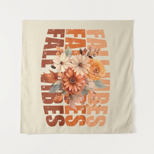 Herfst vibes waterverf wilde bloemen bladeren wandkleed (Voorkant (horizontaal))