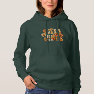 Herfst Vibes waterverf wilde bloemen herfstbladere Hoodie