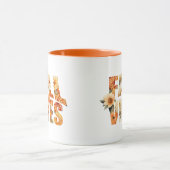 Herfst vibes waterverf wilde bloemen herfstbladere mok (Midden)