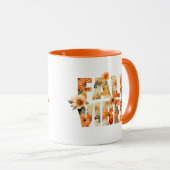 Herfst vibes waterverf wilde bloemen herfstbladere mok (Voorkant rechts)