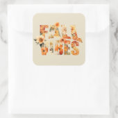 Herfst vibes waterverf wilde bloemen herfstbladere vierkante sticker (Tas)