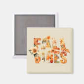 Herfst vibes Waterverf Wildflowers Leaves Autumn Magneet (Voorkant / Achterkant)