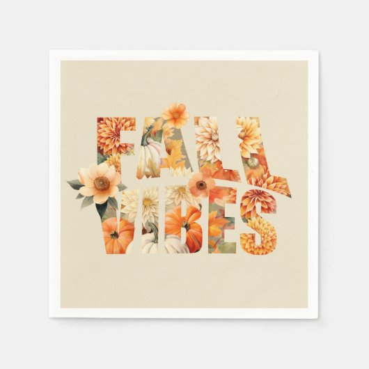 Herfst vibes Waterverf Wildflowers Leaves Autumn Servet (Voorkant)