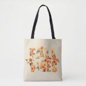 Herfst vibes waterverf Wildflowers Leaves Autumn Tote Bag (Voorkant)