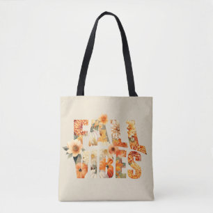 Herfst vibes waterverf Wildflowers Leaves Autumn Tote Bag