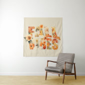 Herfst vibes Waterverf Wildflowers Leaves Autumn Wandkleed (In situ)