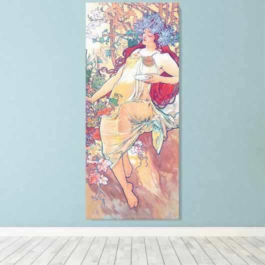 Herfst (vier seizoenen), Alphonse Mucha Canvas Pri (Insitu (Houten vloer))
