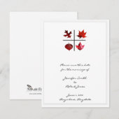 Herfst vierkant - Herfst Leaf-ontwerp in rood Sina Save The Date (Voorkant / Achterkant)