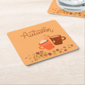 Herfst Vierkant Onderzetter Set (Schuin)