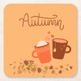 Herfst Vierkant Onderzetter Set