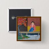 herfst vierkante button 5,1 cm (Voorkant /achterkant)