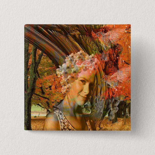 herfst vierkante button 5,1 cm (Voorkant)