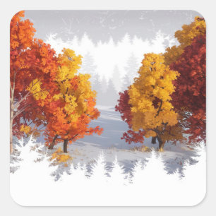 herfst vierkante sticker