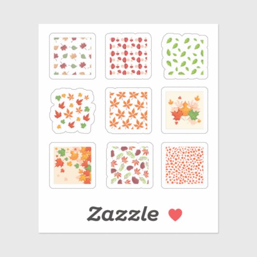 Herfst vierkante Stickers (Vel)