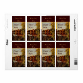Herfst vijver wijnflesetiket etiket (Full Sheet)