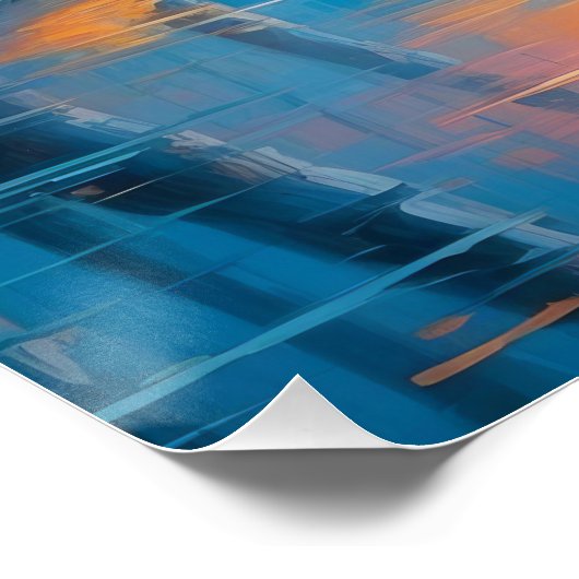 Herfst Village Lake - Schilderachtig Natuur Landsc Perfect Poster (Hoek)