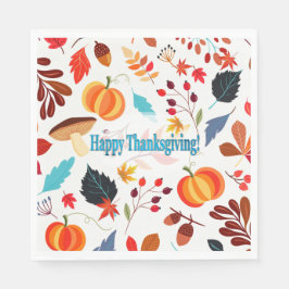 Herfst vindt Happy Thanksgiving fijn Servet