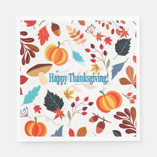 Herfst vindt Happy Thanksgiving fijn Servet (Voorkant)