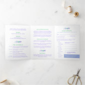 Herfst Vine Blauw Groen waterverf Bruiloft All-in- Drieluik Uitnodiging (Binnen)