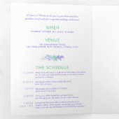 Herfst Vine Blauw Groen waterverf Bruiloft All-in- Drieluik Uitnodiging (Binnenzijde eerst)