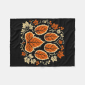 Herfst Vine Leaf Dog Paw Print Herfst Maple Leaf T Fleece Deken (Voorkant (Horizontaal))