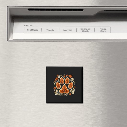 Herfst Vine Leaf Dog Paw Print Herfst Maple Leaf T Magneet (Insitu (Vaatwasser))