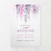 Herfst Vines Indigo waterverf Bruiloft All-in-One Drieluik Uitnodiging (Cover)