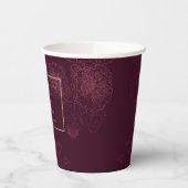 Herfst Vino Before Vows Rozegoud Bloemlijnen Papieren Bekers (Links)