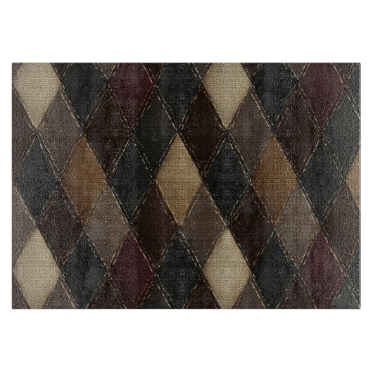 Herfst Vintage Argyle Snijplank (Voorkant)