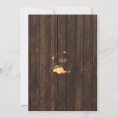 Herfst Vintage Houten Kantwerk Pompoenen Bruiloft Kaart (Achterkant)