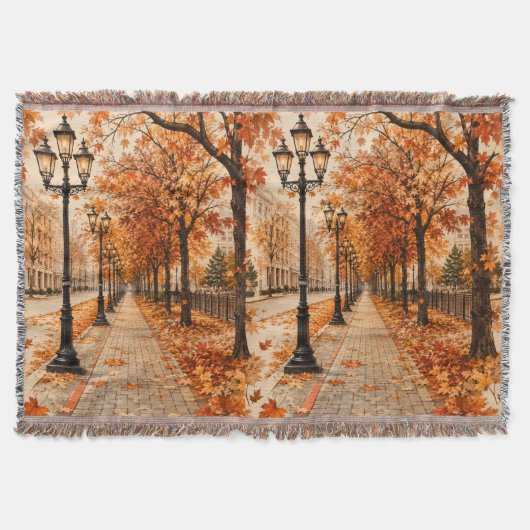 Herfst Vintage Parkwandeling Deken (Voorkant)