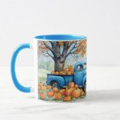 Herfst Vintage Pick-up en Pompoenen Mok (Links)