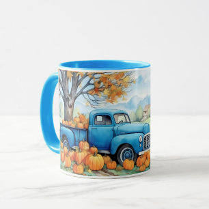 Herfst Vintage Pick-up en Pompoenen Mok