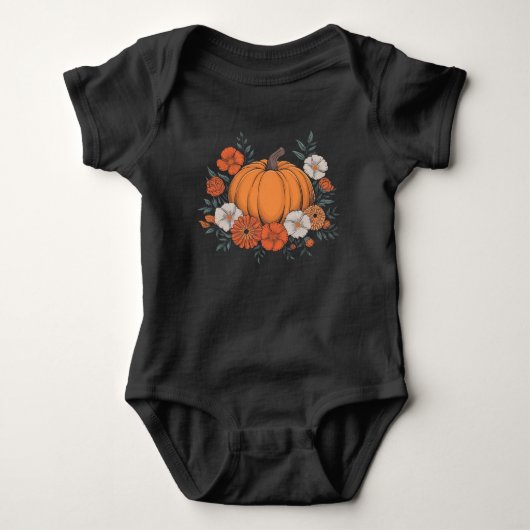 Herfst Vintage Pompoen Herfst Kerstmis Romper (Voorkant)