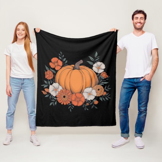 Herfst Vintage Pompoen Herfst Thanksgiving Fleece Deken (In situ)